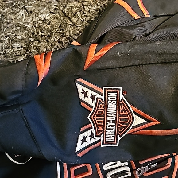 HARLEY DAVIDSON 3 xl-Big & Tall- men's jacket with flames-plus size EUC-RARE - Picture 6 of 10